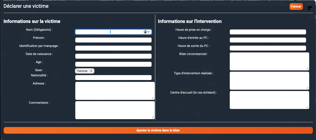 gestion des victimes rezo+